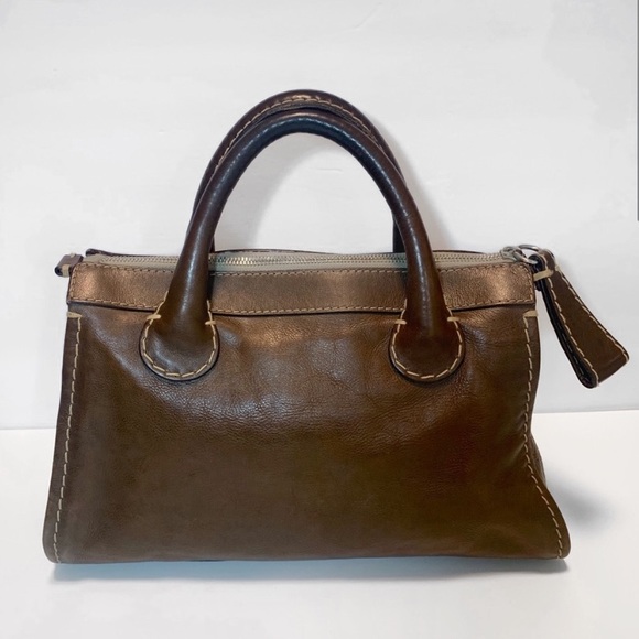 Chloe Edith Satchel Handbag in Dark Brown Leather - Picture 2 of 8